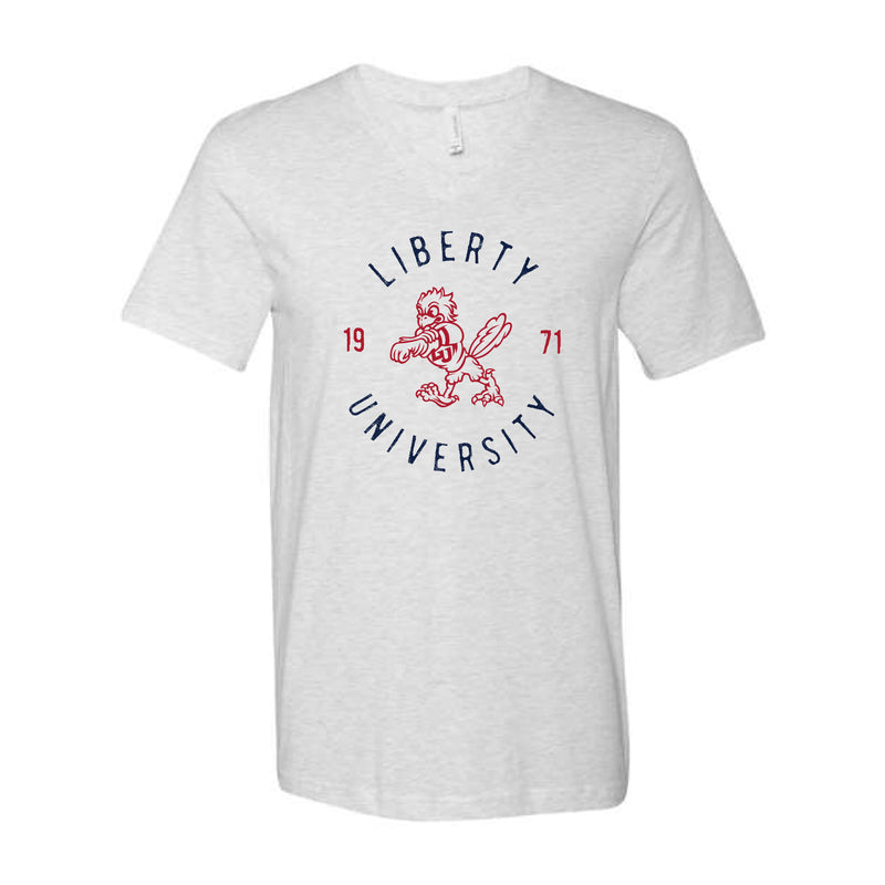 The Liberty University Sparky Outline | Ash V-Neck Tee