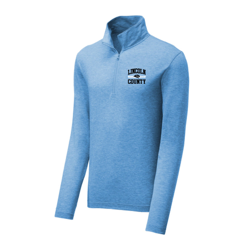 The Lincoln County Block | Pond Blue Heather Performance 1/4 Pullover