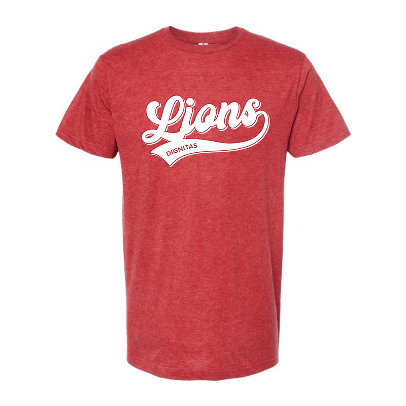 The Lions Script | Heather Red Oversized Tee