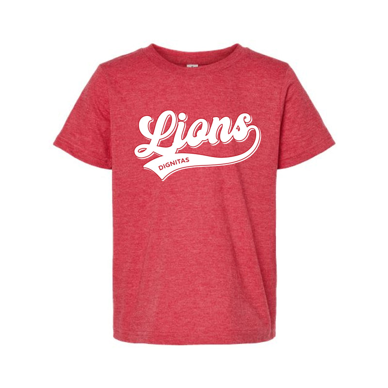 The Lions Script | Heather Red Oversized Youth Tee