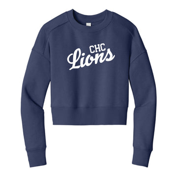 The Lions Script | Adult Tanzanite Cropped Crew