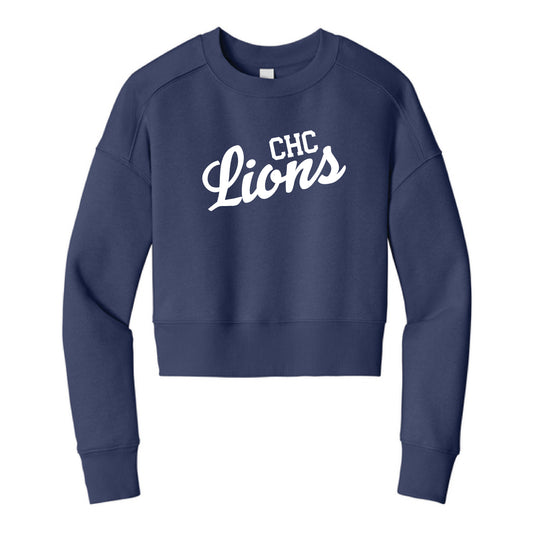 The Lions Script | Adult Tanzanite Cropped Crew