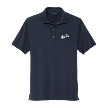 The Lions Script | Adult Embroidered Night Navy Stretch Jersey Polo