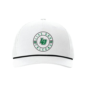 The Live Oak Circle | White/ Black Trucker Rope Hat