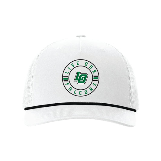 The Live Oak Circle | White/ Black Trucker Rope Hat