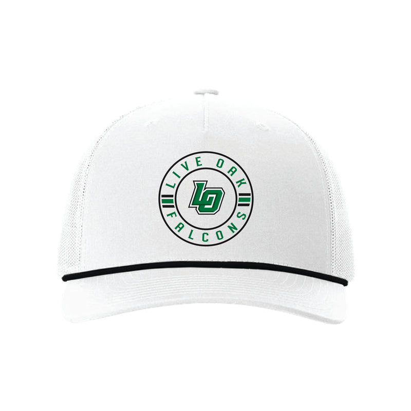 The Live Oak Circle | White/ Black Trucker Rope Hat