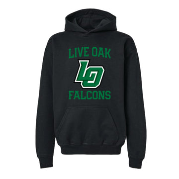 The Live Oak Falcons | Youth Black Hoodie