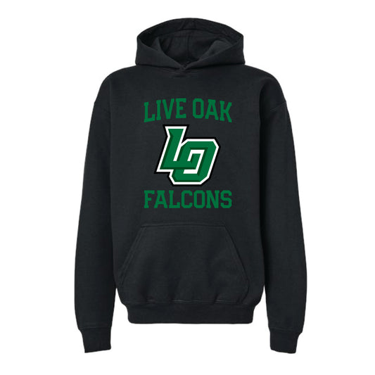 The Live Oak Falcons | Youth Black Hoodie
