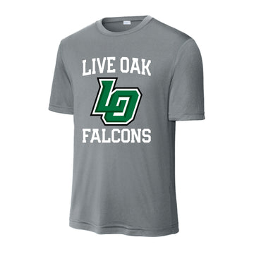 The Live Oak Falcons | Adult Grey Concrete Performance Tee