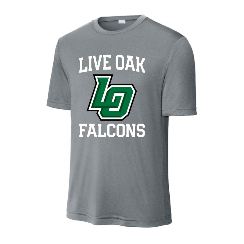 The Live Oak Falcons | Adult Grey Concrete Performance Tee