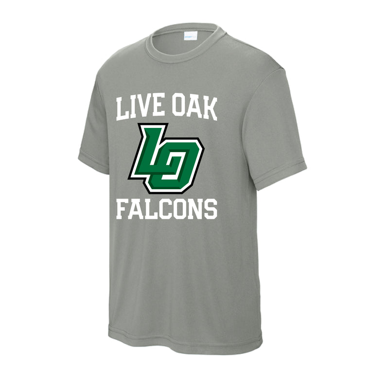 The Live Oak Falcons | Youth Grey Concrete Performance Tee
