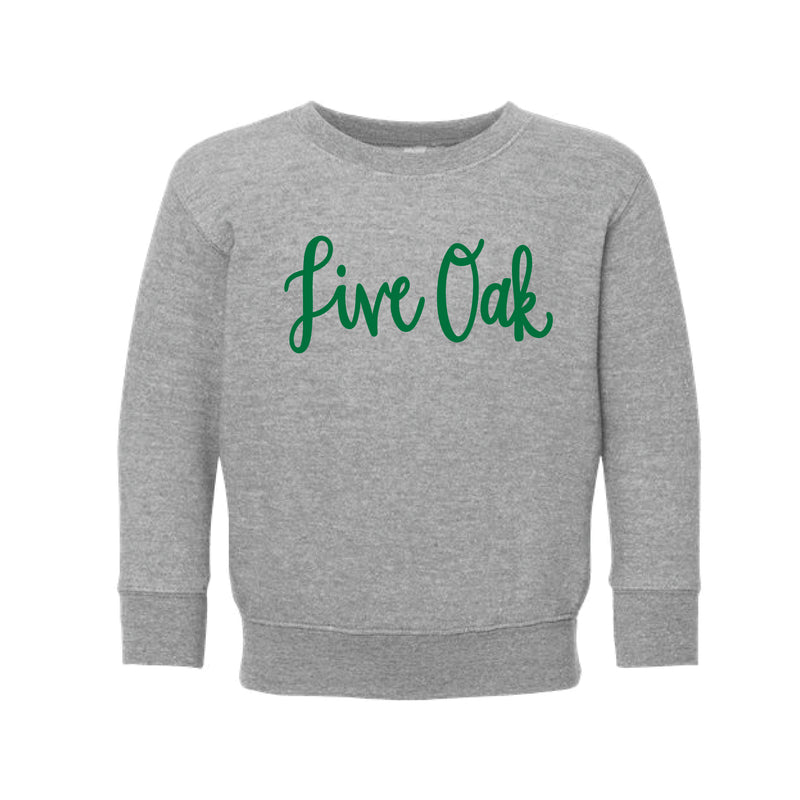 The Live Oak Script | Toddler Embroidered Light Heather Sweatshirt