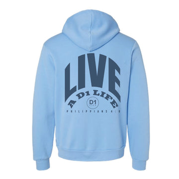 The Live the D1 Life Bold Back | Carolina Blue Hoodie