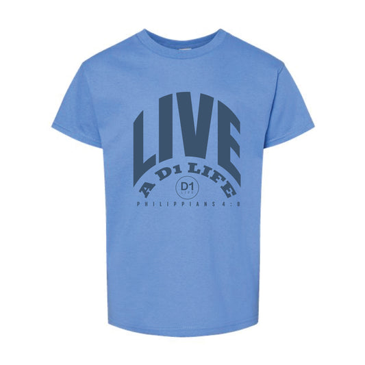 The Live A D1 Life Bold | Carolina Blue Youth Tee
