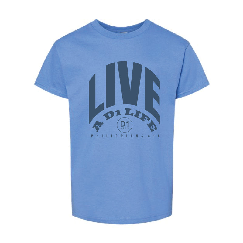 The Live A D1 Life Bold | Carolina Blue Youth Tee