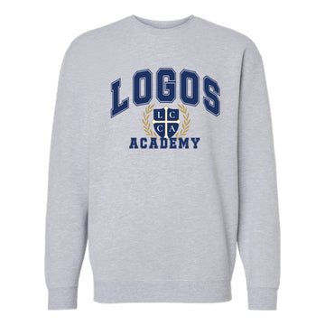 The Logos Academy Arch  | Adult Grey Heather Crewneck Sweatshirt