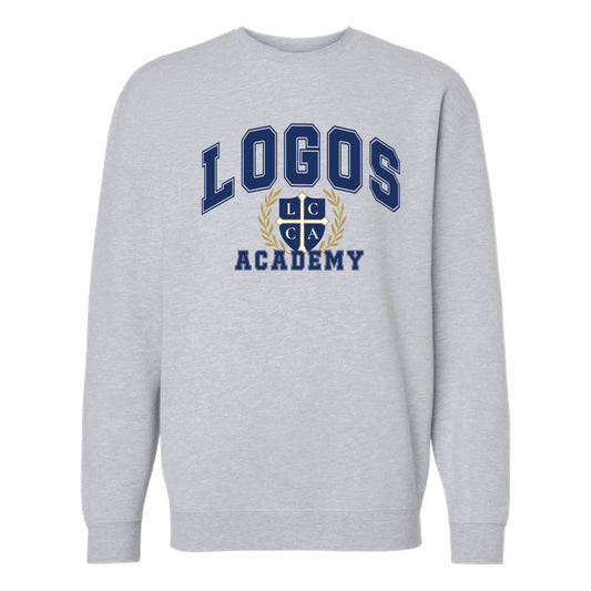 The Logos Academy Arch  | Adult Grey Heather Crewneck Sweatshirt