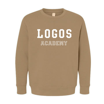 The Logos Academy Block | Youth Coyote Brown Crewneck Sweatshirt