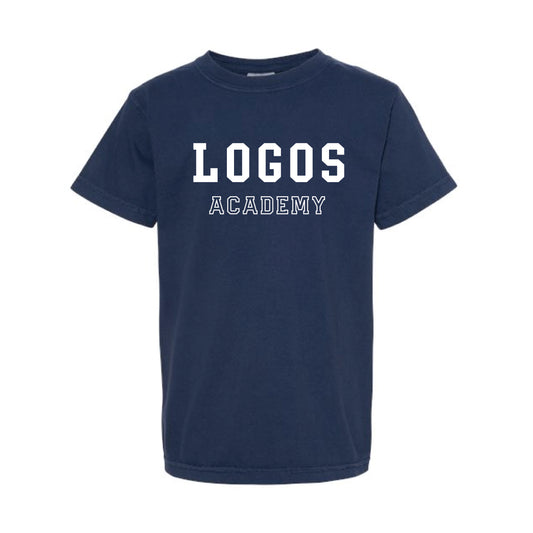The Logos Academy Block | Youth True Navy Tee