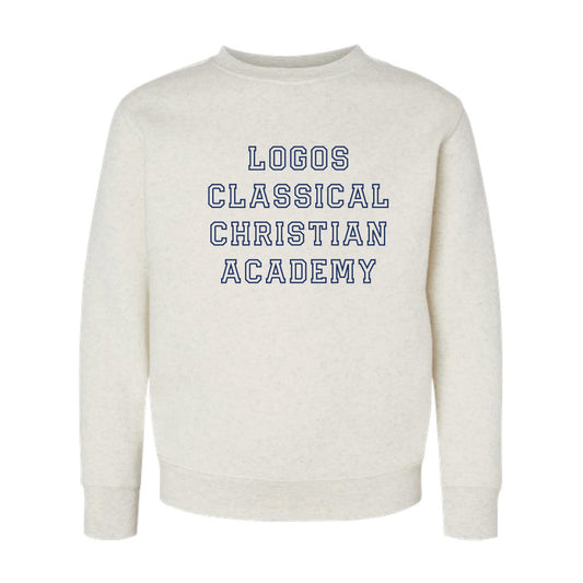 The Logos Classical Outline | Youth Natural Heather Crewneck Sweatshirt