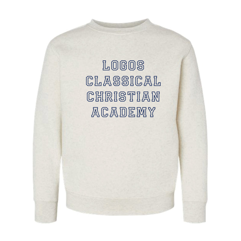 The Logos Classical Outline | Youth Natural Heather Crewneck Sweatshirt