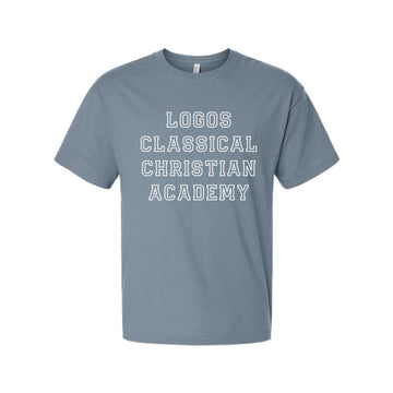 The Logos Classical Outline | Adult Vintage Denim Tee