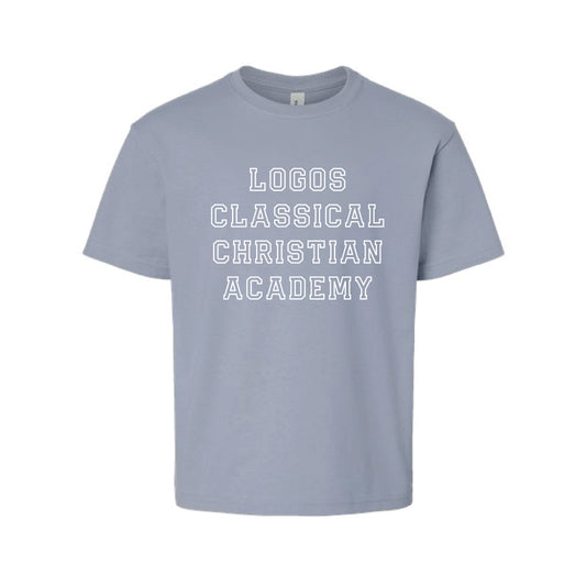 The Logos Classical Outline | Youth Vintage Denim Tee