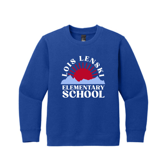 The Lois Lenski Waves | Deep Royal Youth Crewneck