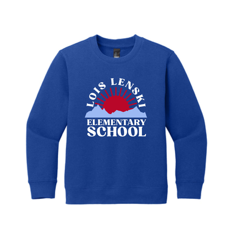 The Lois Lenski Waves | Deep Royal Youth Crewneck