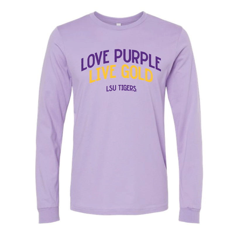 The Love Purple Live Gold Arch | Dark Lavender Long Sleeve