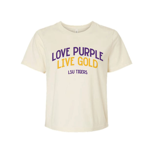 The Love Purple Live Gold Arch | Natural Tee