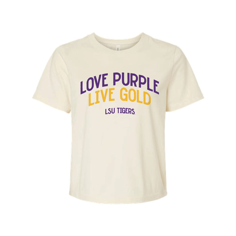 The Love Purple Live Gold Arch | Natural Tee