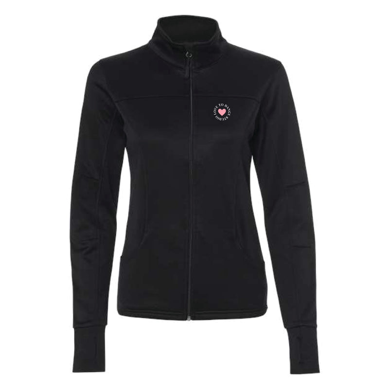 The Love To Dance Circle | Adult Black Full-Zip Track Jacket
