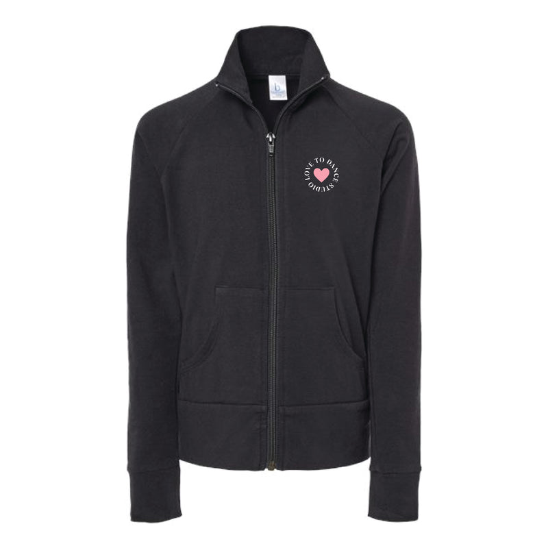 The Love To Dance Circle | Youth Black Full-Zip Track Jacket