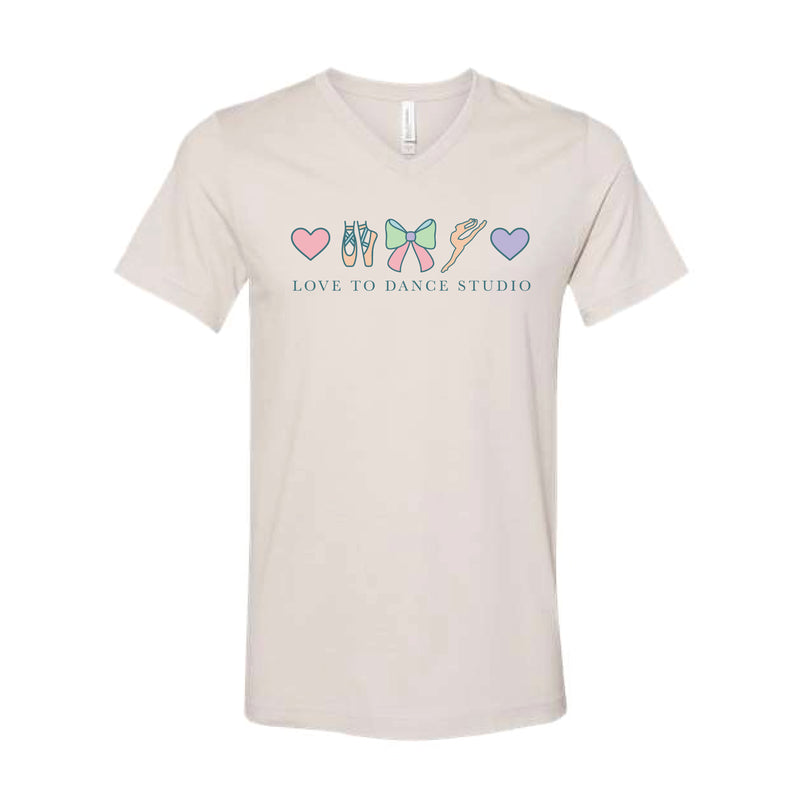 The Love To Dance Icons | Adult Heather Dust V-Neck Tee