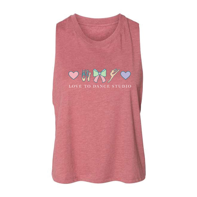The Love To Dance Icons | Adult Heather Mauve Racerback tank