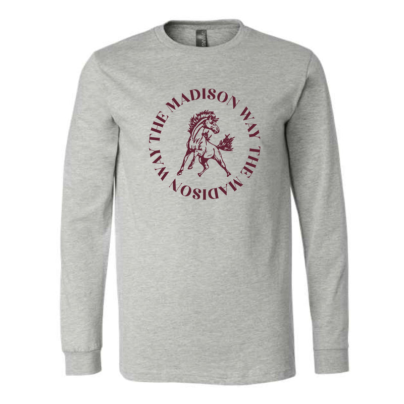 The Madison Way Circle | Athletic Heather Long Sleeve Tee