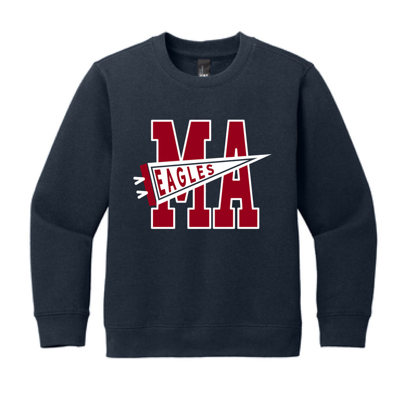 The MA Eagles Flags | Youth New Navy Fleece Crew