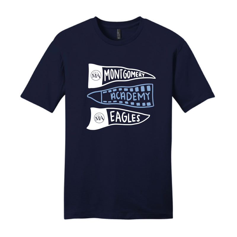 The MA Eagles Wavy Flags | Adult New Navy Tee