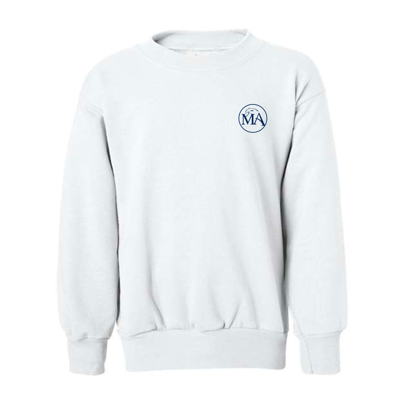 The MA Fight Song | White Youth Crewneck Sweatshirt