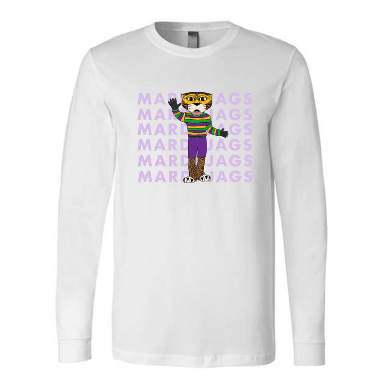 The Mardi Gras Repeat | Adult White Long Sleeve