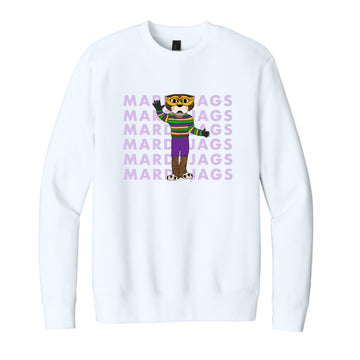 The Mardi Gras Repeat | Adult White Sweatshirt