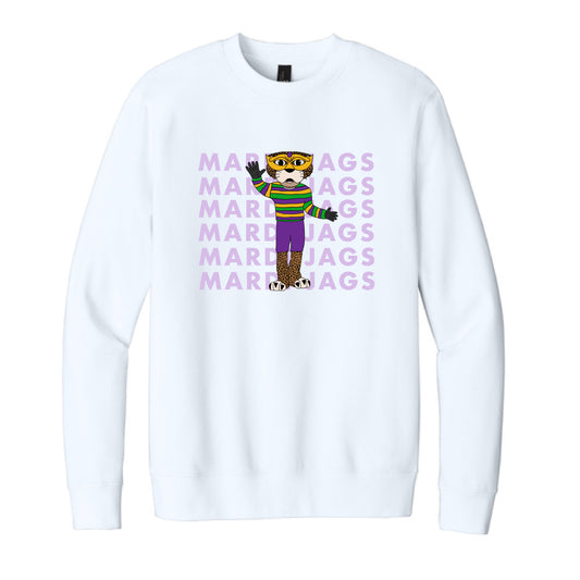 The Mardi Gras Repeat | Adult White Sweatshirt