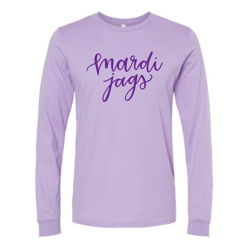 The Mardi Gras Script | Adult Dark Lavender Long Sleeve