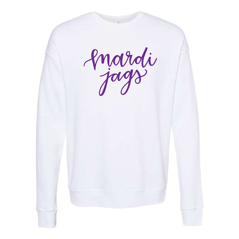 The Mardi Gras Script | Adult White Sweatshirt