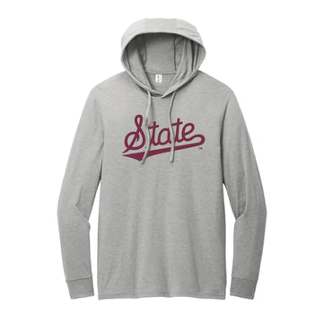 The State Baseball Script | Aluminum Grey Hoodie