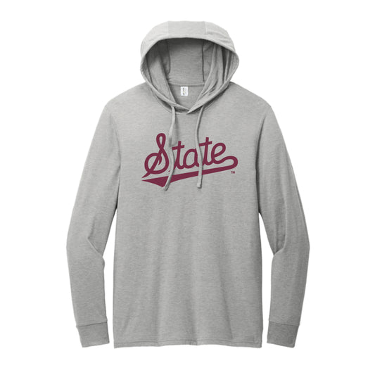 The State Baseball Script | Aluminum Grey Hoodie