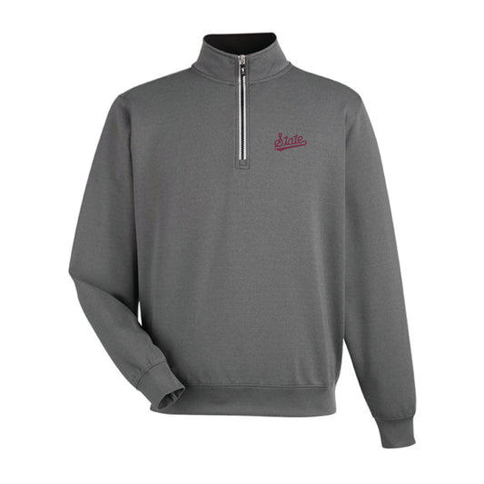 The State Baseball Script | Dark Shadow Grey 1/4 Zip