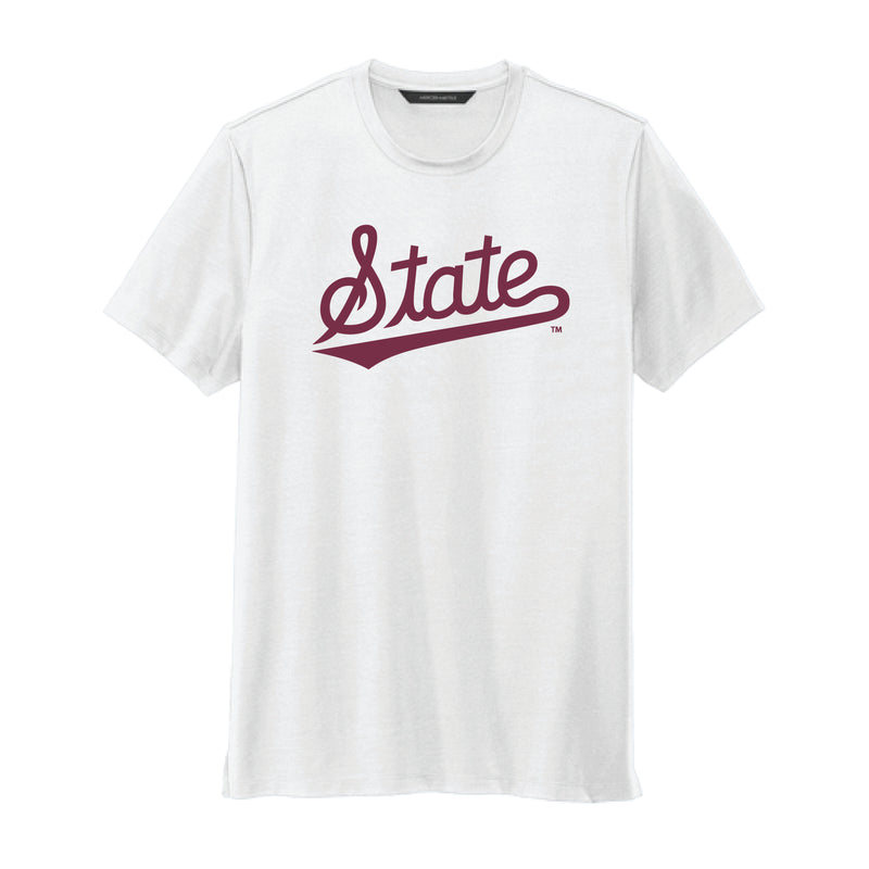 The Mississippi State Logo | White Jersey Crewneck Tee