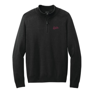 The State Baseball Script | Deep Black 1/4 Zip